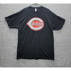 Cincinnati Reds MLB T-Shirt Men's XL Black Jerzees Dri-Power Performance Tee